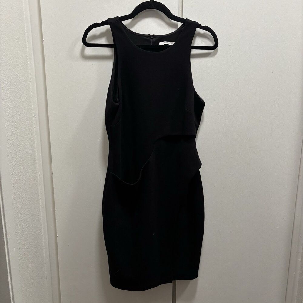 Bailey 44 Sz Medium Little Black Dress Asymmetrical Cutout Bodycon Sleeveless